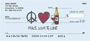 Peace, Love, and Wine Is Life Personal Checks