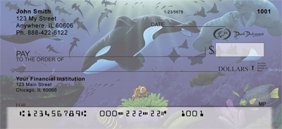 Whales and Lighthouse Personal Checks By David Dunleavy