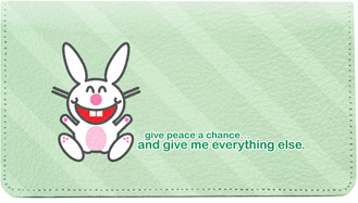 It's Happy Bunny Peace 2 Leather Cover