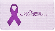 Cancer Awareness Ribbon Leather Cover