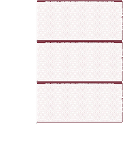 Burgundy Blank Safety 3 Per Page Wallet Checks