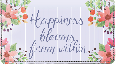 Happiness Blooms From Within Leather Cover